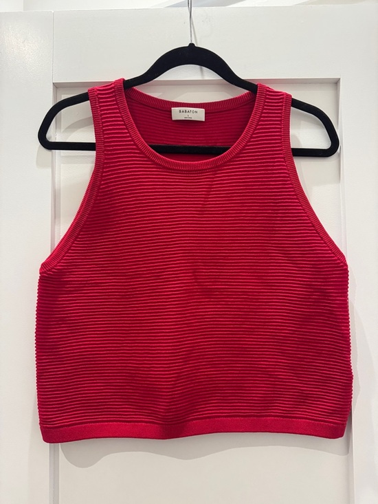 Babaton Tops - Aritzia Babaton Red Ribbed Knit Tank Top